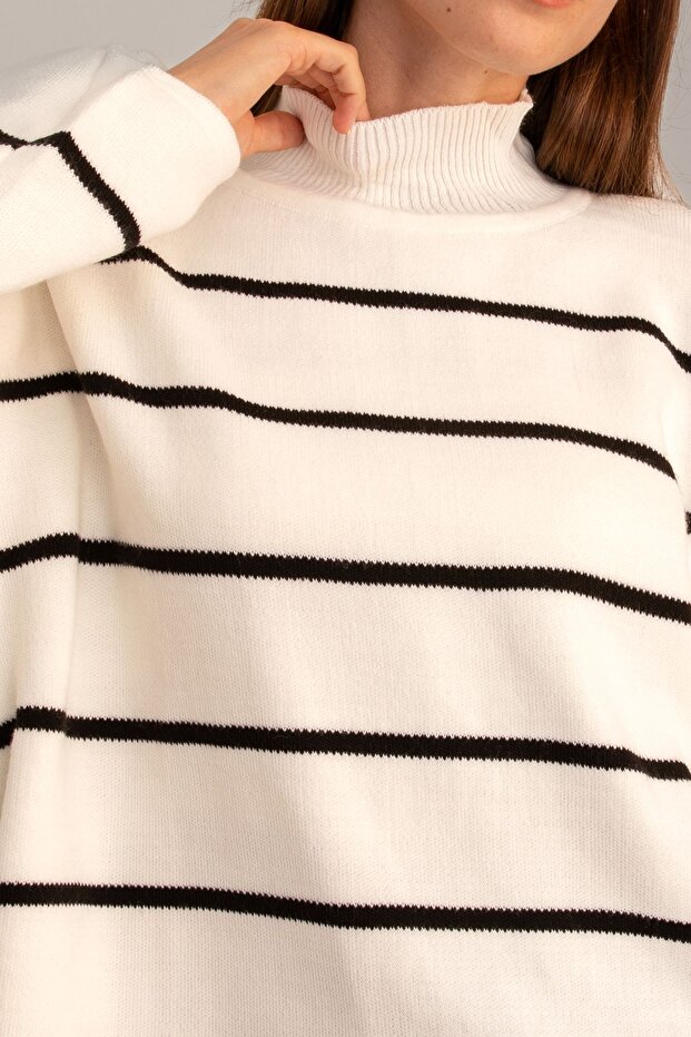 oversize pruhovaný svetr - 2