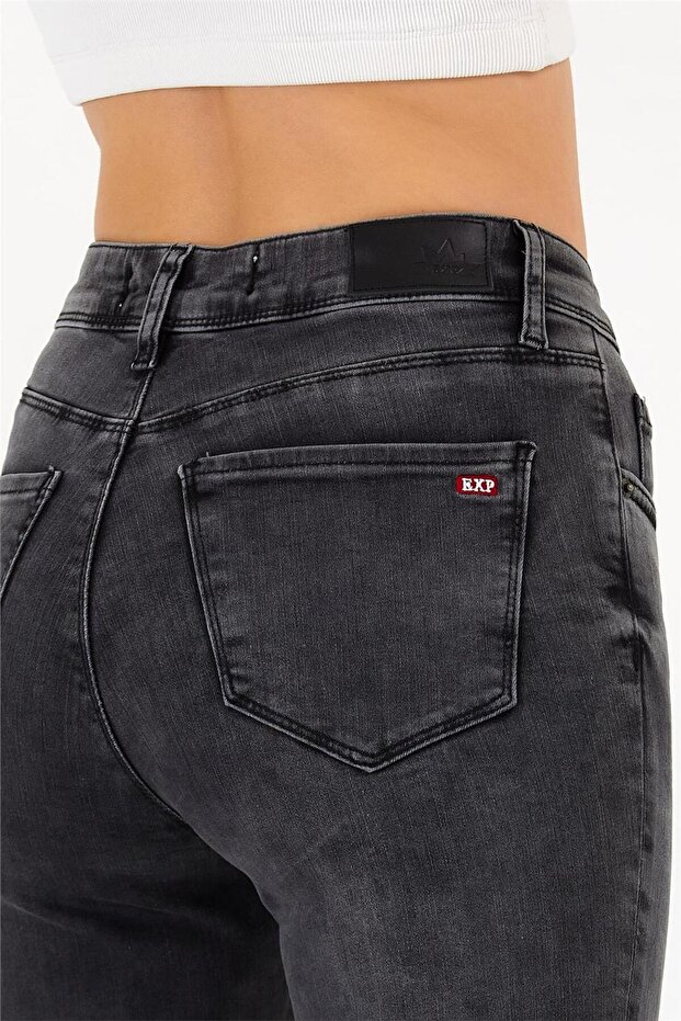 - Kadın Slim-fit Kot Pantolon Antrasit - 5