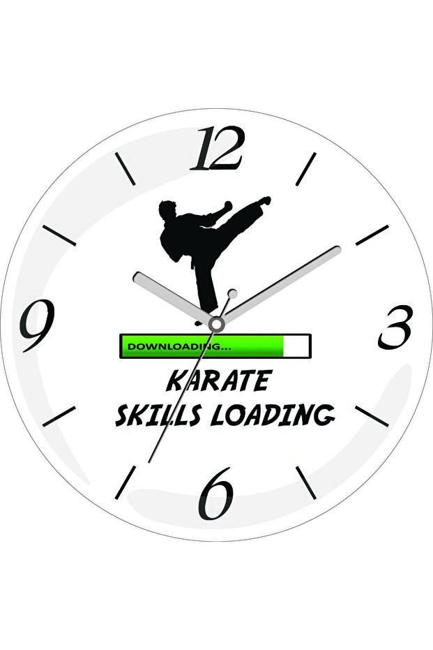 Karate Loading Diameter 30cm Silent Flowing Convex Real Glass Wall Clock
