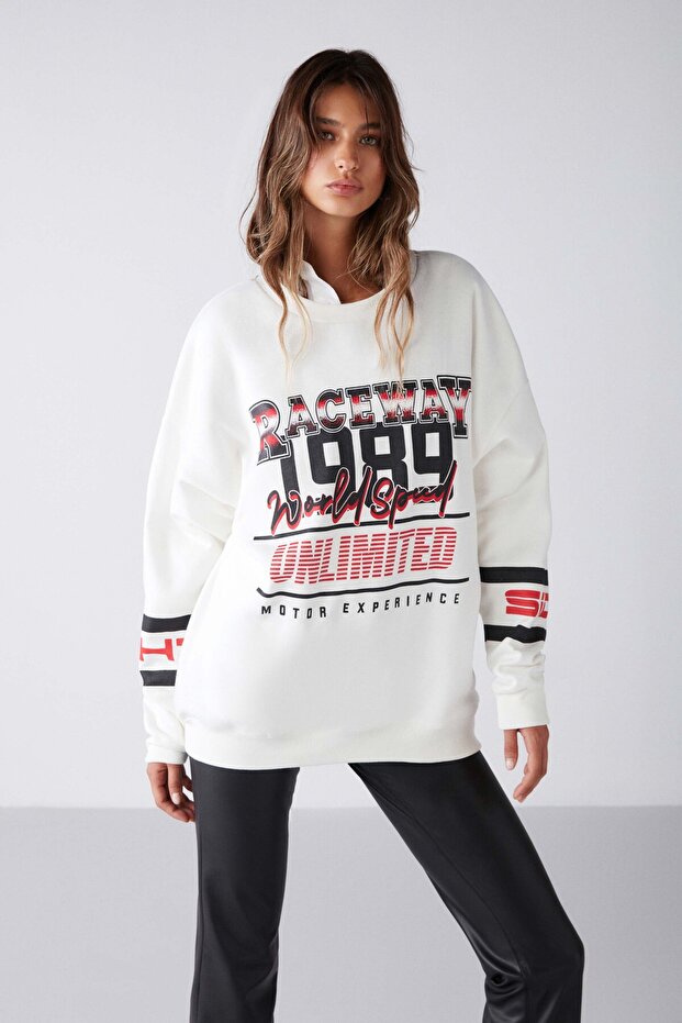 Racer Regular Relaxed Sweatshirt - 2