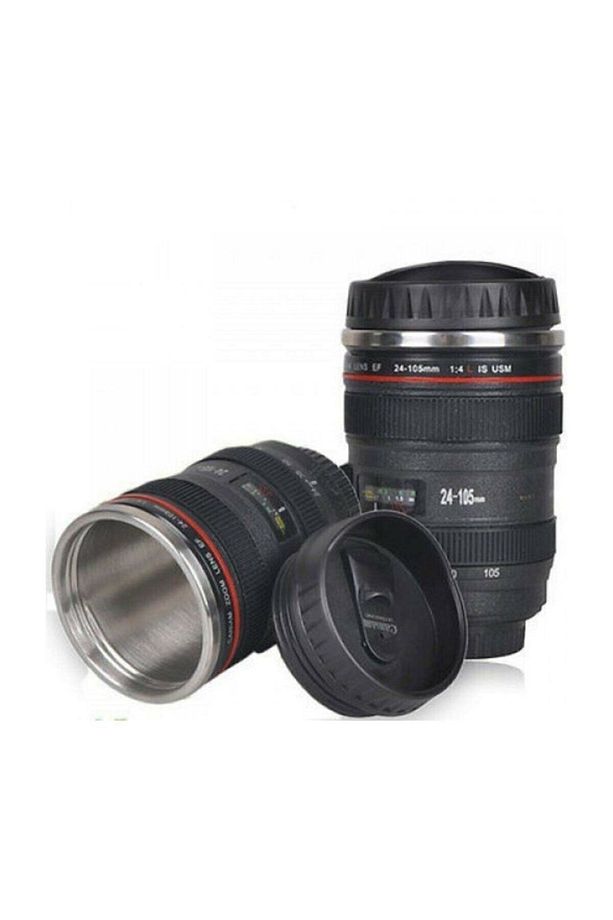 Objektif Görünümlü Lens Kupa Çelik Kahve Çay Termos Mug Bardak - 1