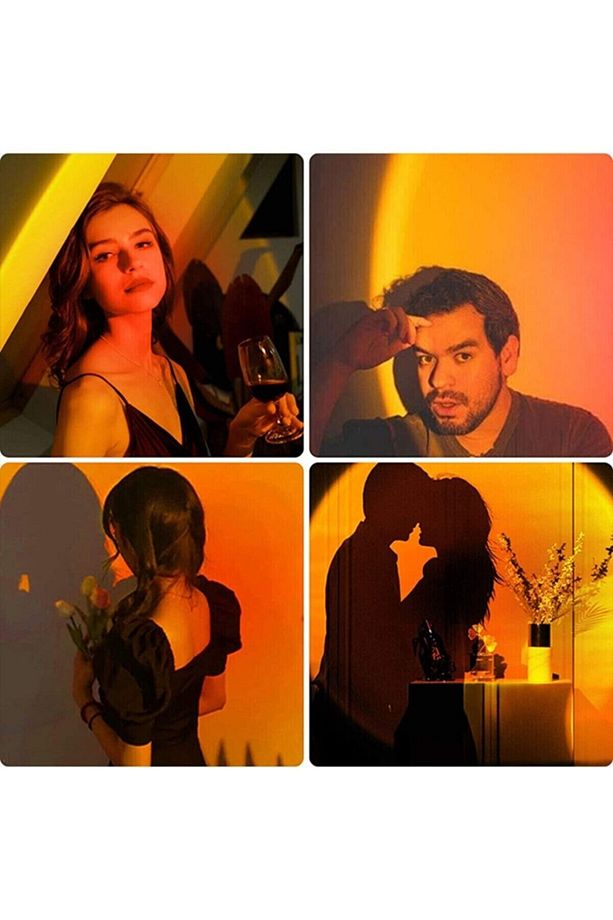 Gece Lambası Kumandalı Projektör Gün Batımı 16 Farklı Görüntü Sunset Lamp Yeni Nesil - 5