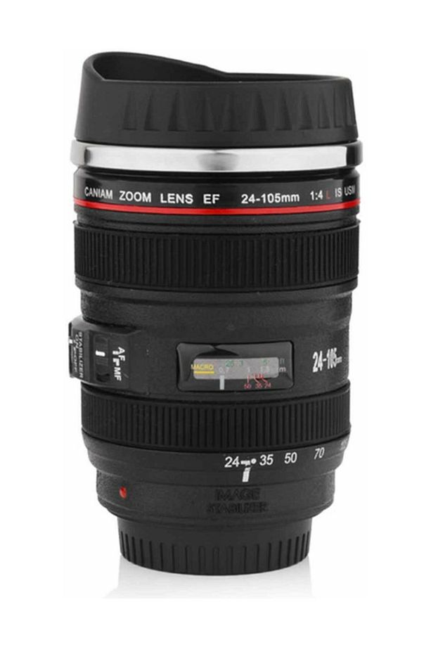 Objektif Görünümlü Lens Kupa Çelik Kahve Çay Termos Mug Bardak - 2