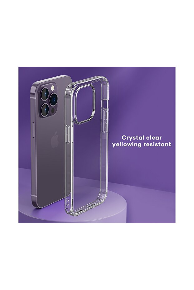 Space iPhone 14 Pro Max Crystal Serisi Şeffaf Silikon Kılıf - 4