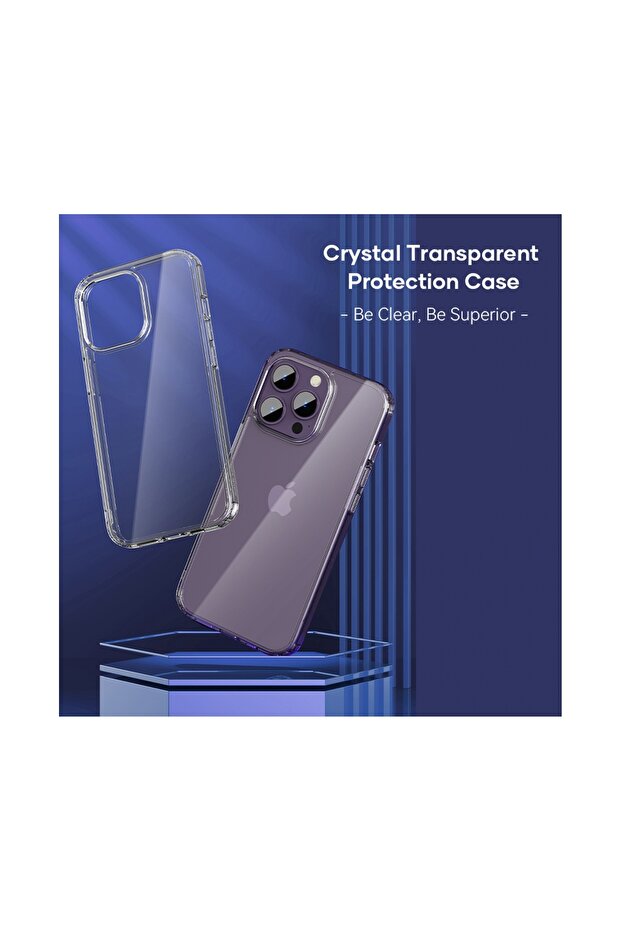 Space iPhone 14 Pro Max Crystal Serisi Şeffaf Silikon Kılıf - 3