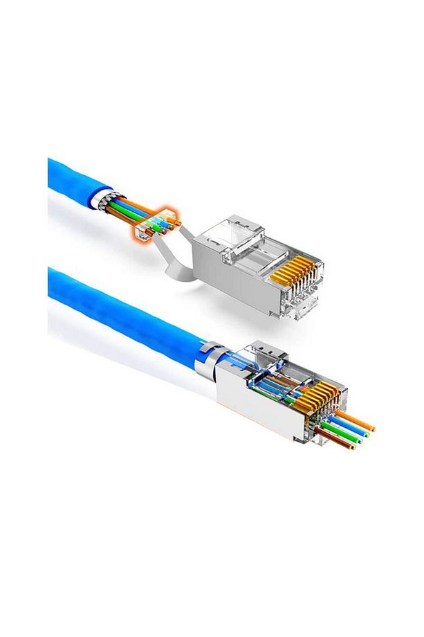 Cat7 Cat6a Ez Yeni Nesil Rj45 Ftp Delikli Metal Jak Konnektör - 50 Adet - 7