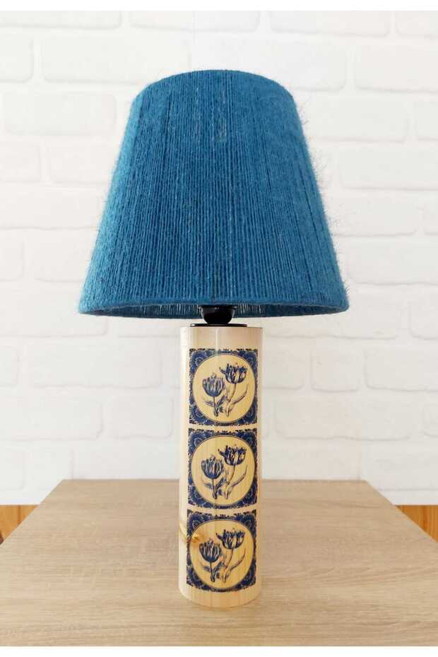 LALE AHŞAP AYAKLI ABAJUR - 1