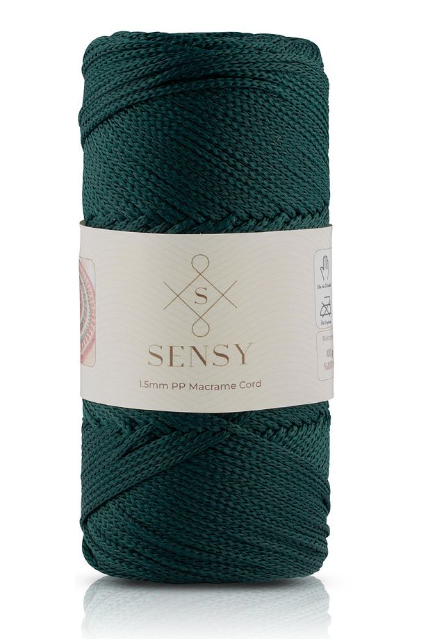 1.5 Mm - 100 gr Polyester Makrome Ipi Yeşil 150 M Polyester Makrome Ip Supla Ip Ve Çanta Ipliği - 1