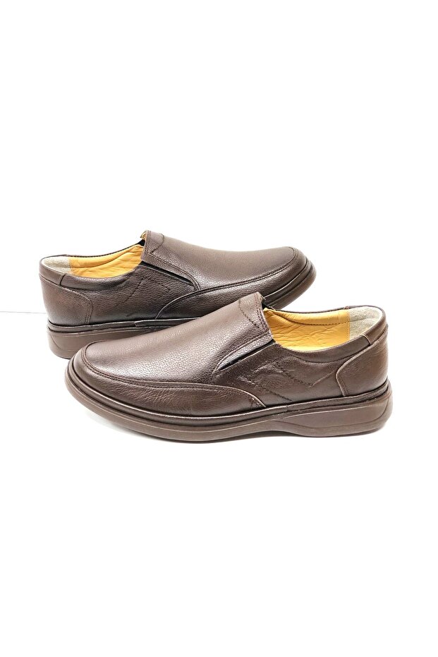 KAFKASLAR GENUINE LEATHER ORTHOPEDIC MEN'S CLASSIC ELASTIC FATHER'S SHOES