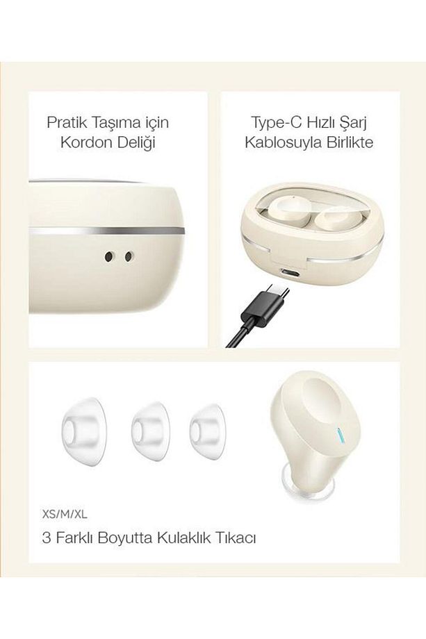 Bluetooth Vers.5.3 Transparan Kapaklı 300mah Bataryalı Bluetooth Kulaklık Kulakiçi Bluetooth - 6