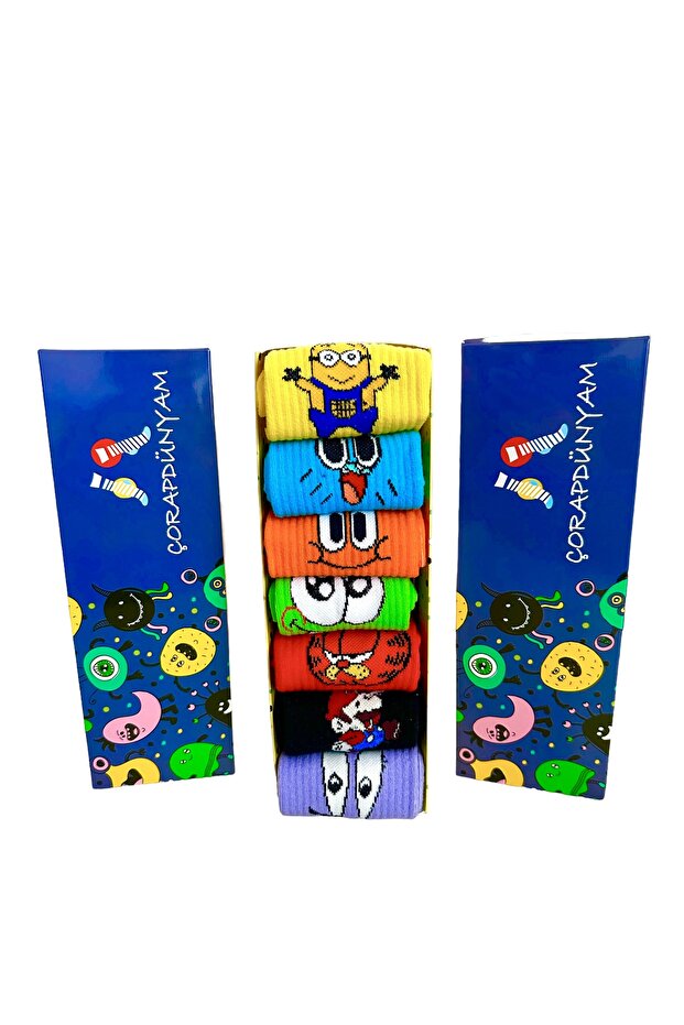 7" Boxed Set Cute Character Cheerful College Tennis Socks