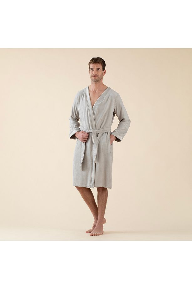 Floss Unisex Bornoz Açık Gri - 3