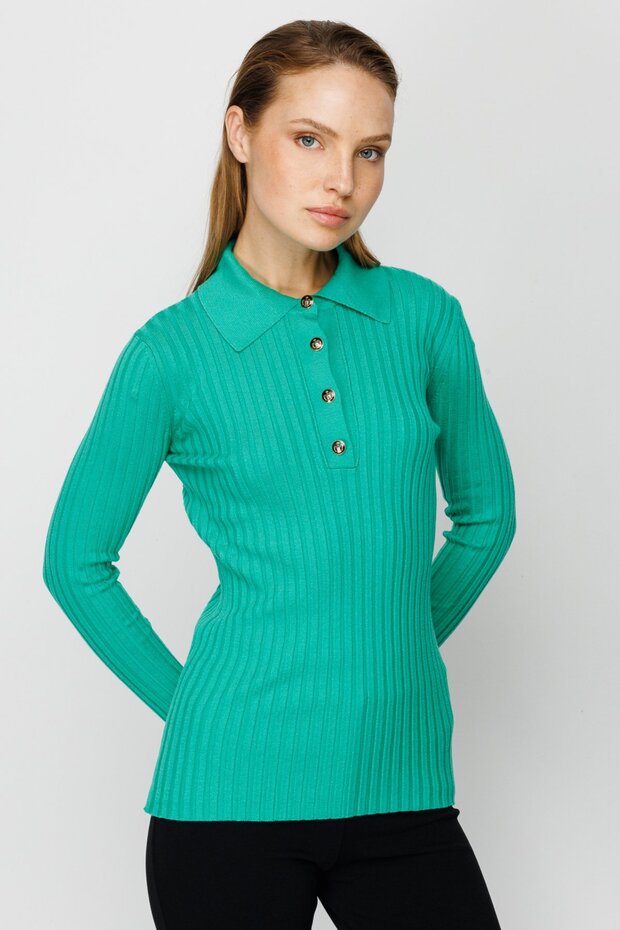 ON Gömlek Yaka Fitilli Triko - 3