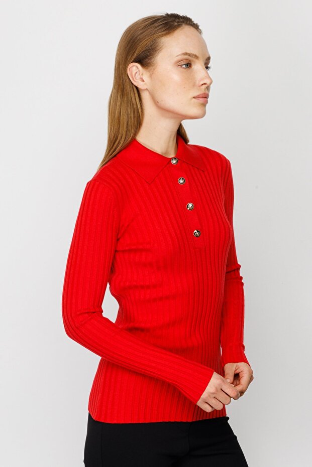 ON Gömlek Yaka Fitilli Triko - 4