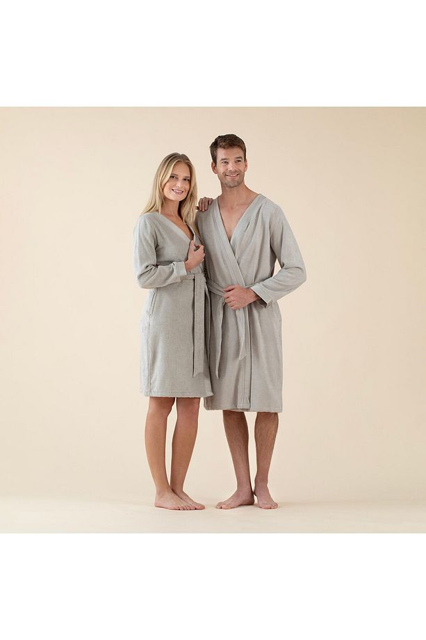 Floss Unisex Bornoz Açık Gri - 1
