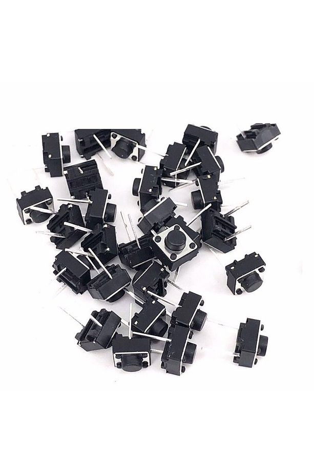 6X6X5 mm 2 Pin On Off Anahtar Push Button 10 Adet - 1