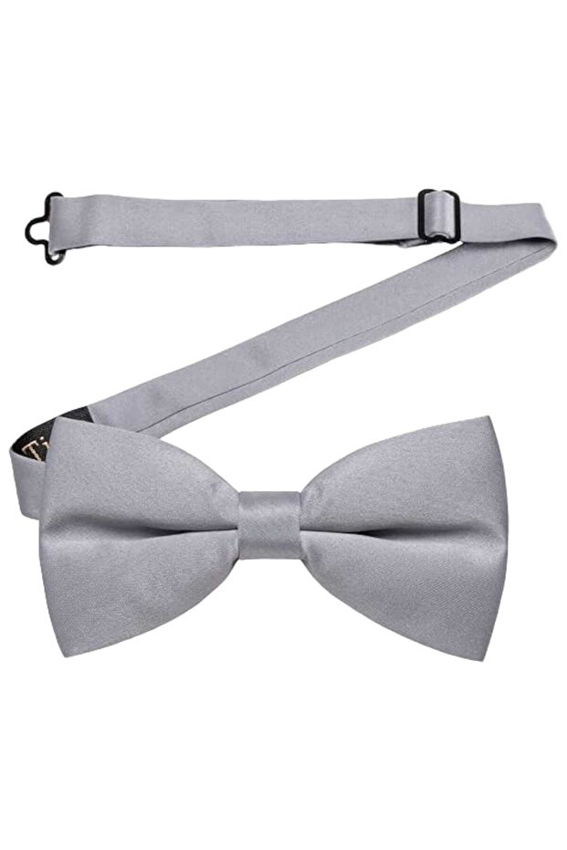 ربطة عنق من الساتان بلون سادة للرجال - 8