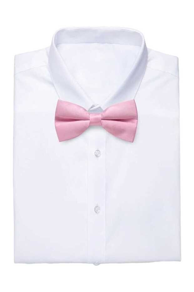 Men's Satin Bow Tie - Solid Color - 1