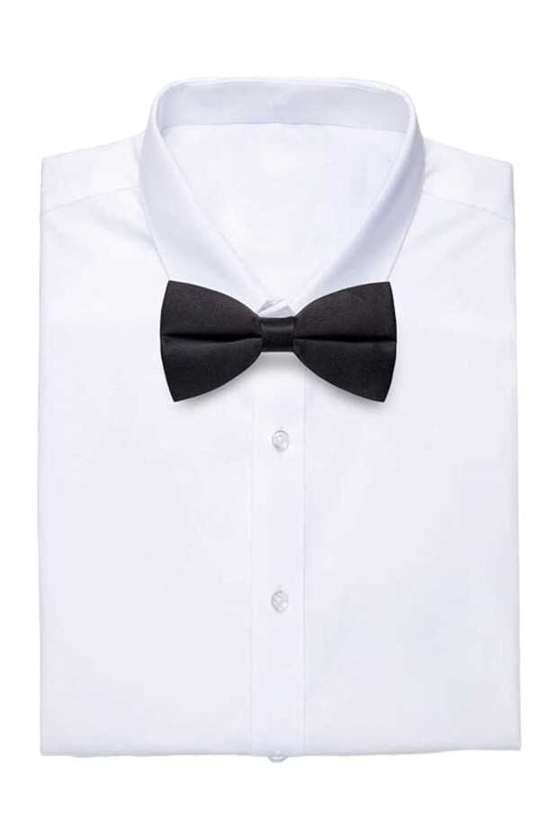 Men's Solid Color Satin Bow Tie - 3