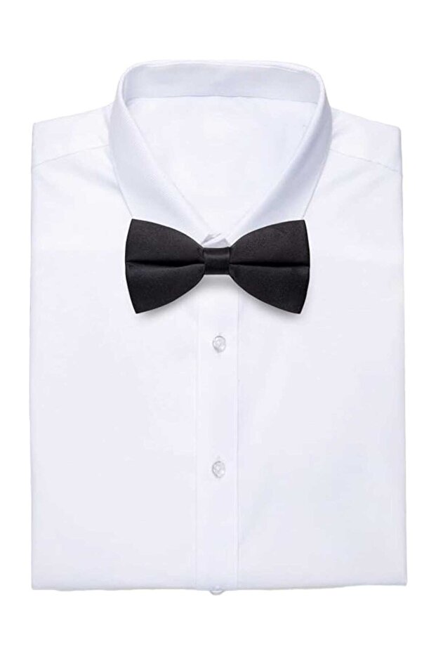 Men's Solid Color Satin Bow Tie - 5