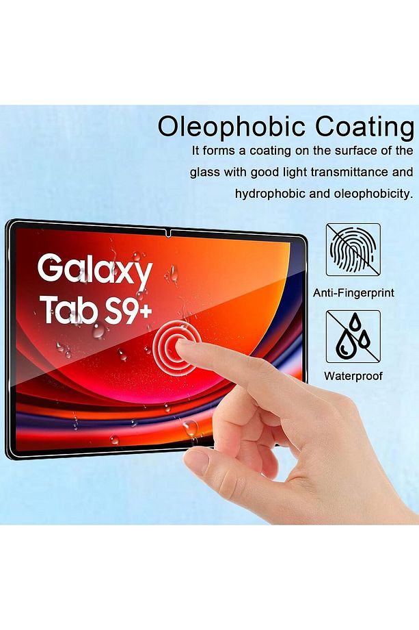 Samsung Galaxy Tab S9 + Plus Tablet Ekran Koruyucu Cam Nano Esnek Kırılmaz Tam Kaplar - 2