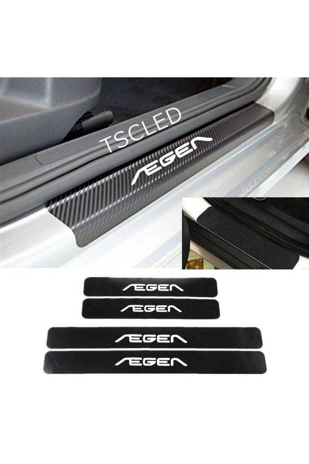 Egea Carbon Door Sill Covering Sticker Pasting Set of 4 zz50
