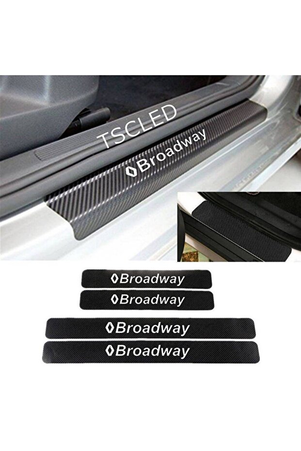 9 Broadway Carbon Door Sill Covering Sticker Set of 4 zz184