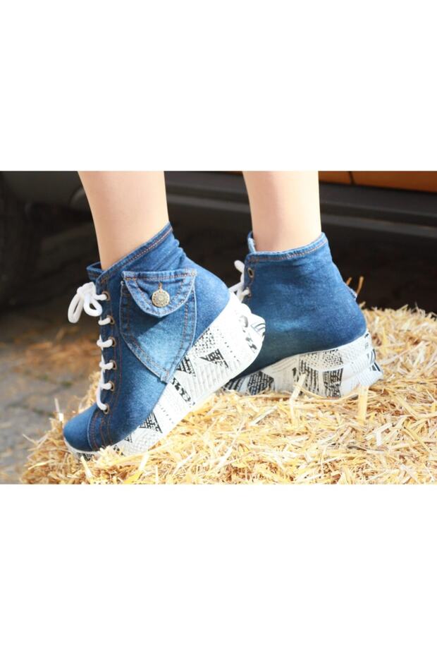 Kadın Mavi Kot Bot - 2