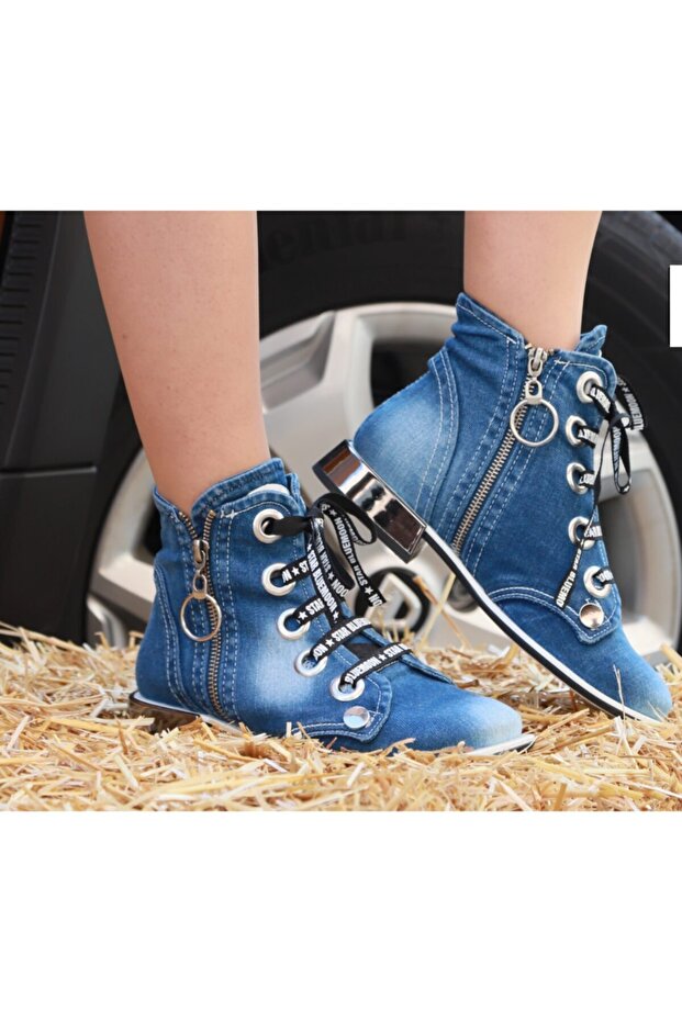 Kadın Mavi Kot Bot - 1