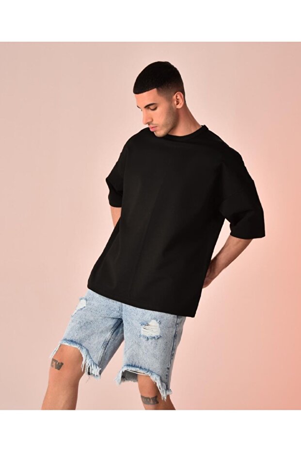 Черна тениска Oversize Basic - 3