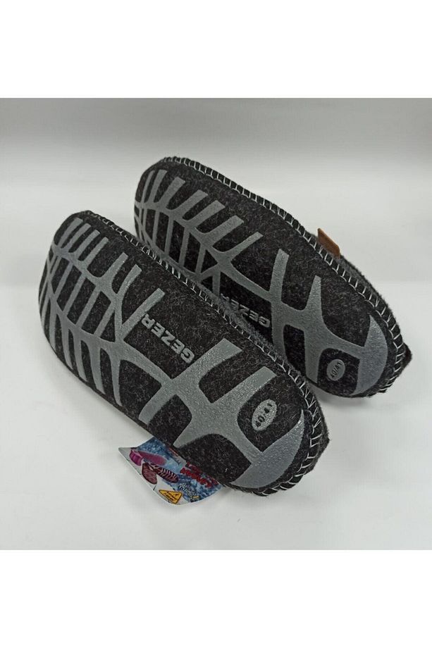 12952 Erkek Gri Yumuşak Sesız Taban (Soft Foam) Keçe Ev Terliği - 3