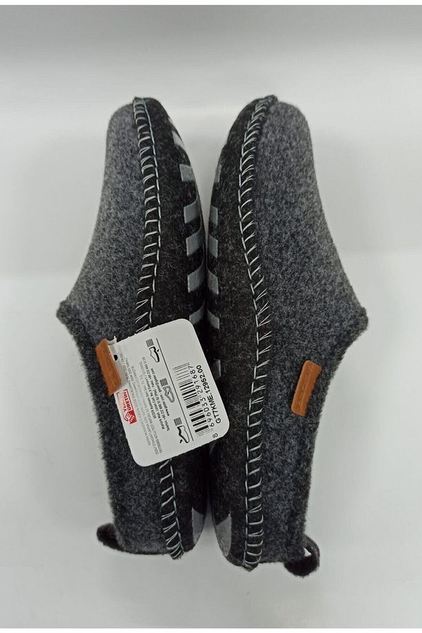 12952 Erkek Gri Yumuşak Sesız Taban (Soft Foam) Keçe Ev Terliği - 5