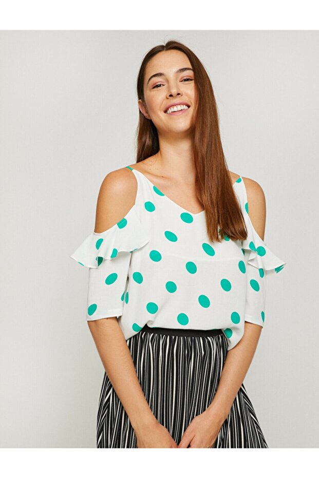 Women's Green Blouse 8YAK68735PW