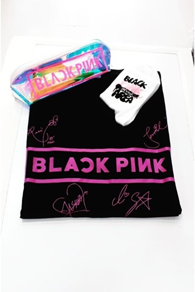 Blackpink Unisex Owersize T-shirt Socks Pencil Holder Set