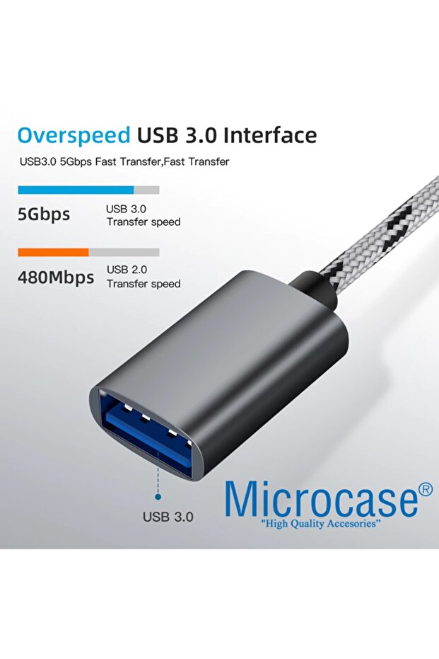 2in1 Type C To Micro Usb 3.0 Otg Adaptör - Siyah Al2598 - 8