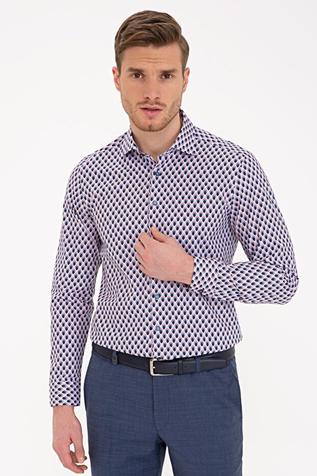 Navy Blue Slim Fit Shirt