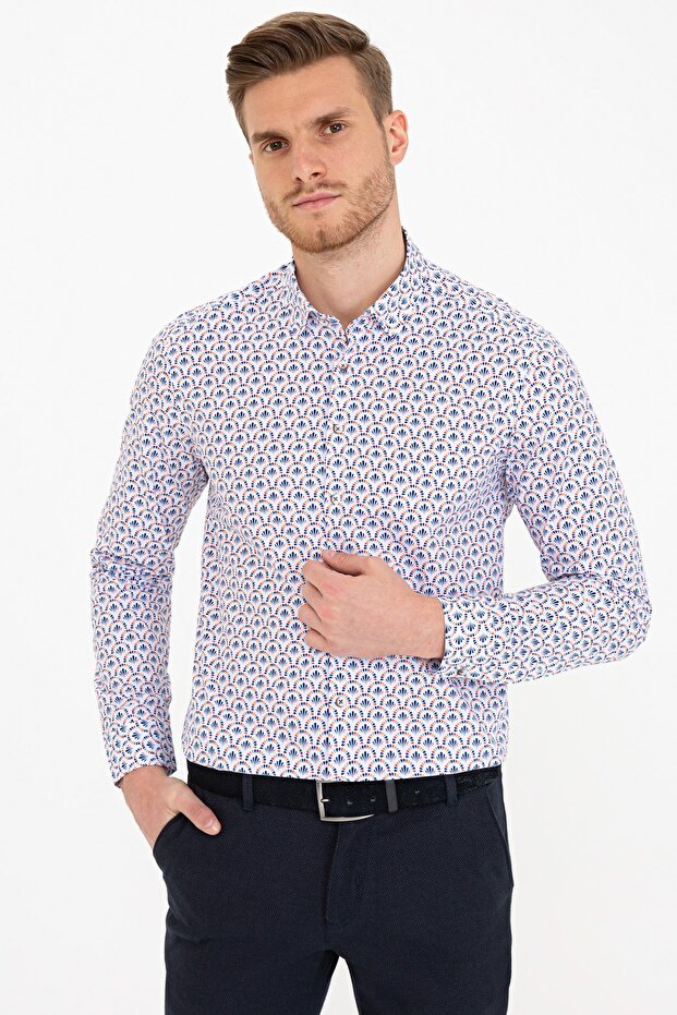 Navy Blue Slim Fit Shirt