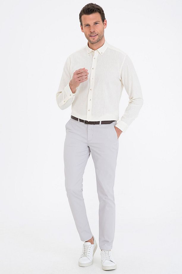 Açık Sarı Regular Fit Gömlek - 4