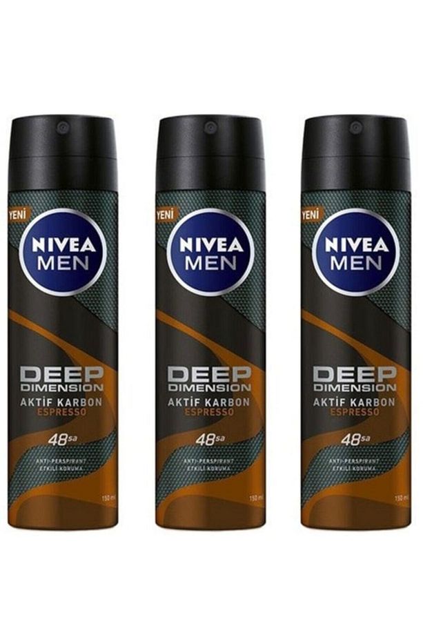 Men Deep Dimension Espresso Deodorant 150 ml X 3 Adet - 1