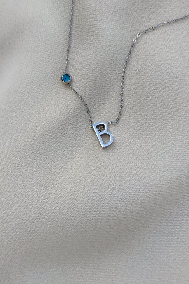 Çelik harf kolye - B - 3