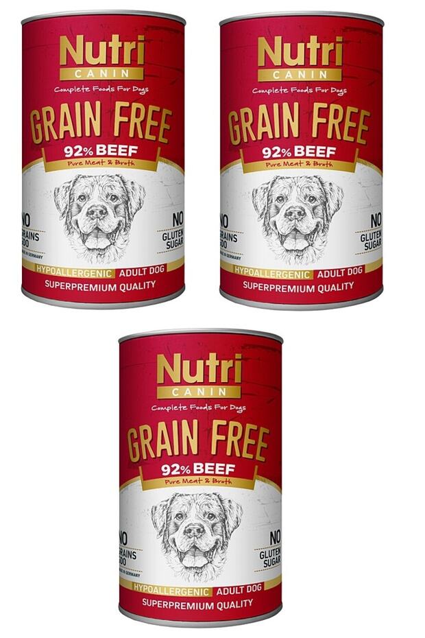 Tahılsız Biftekli Hipoalerjenik Köpek Konserve 400 Gr. X 3 Adet - 1