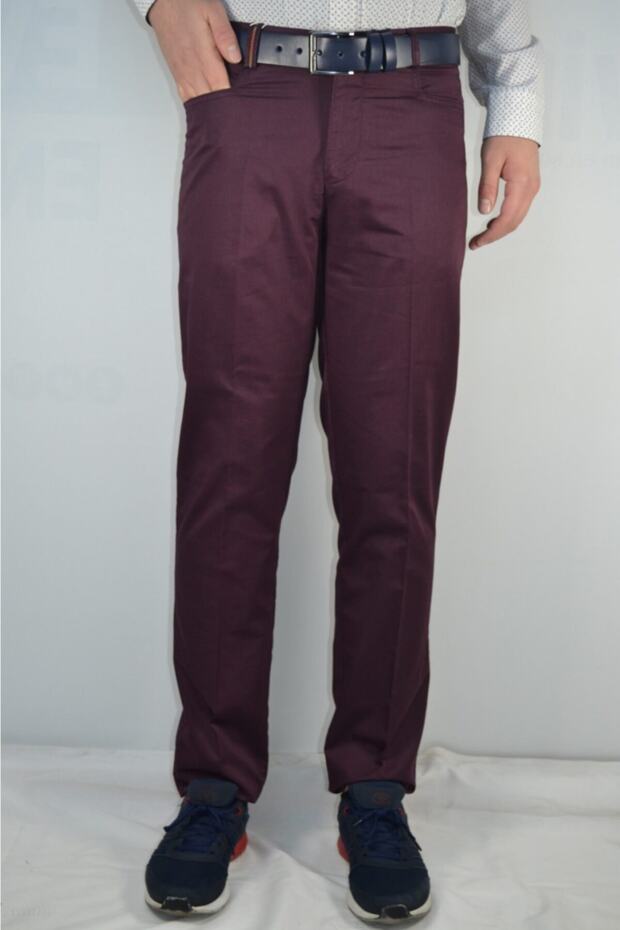 بنطلون ليكرا عنابي اللون للرجال