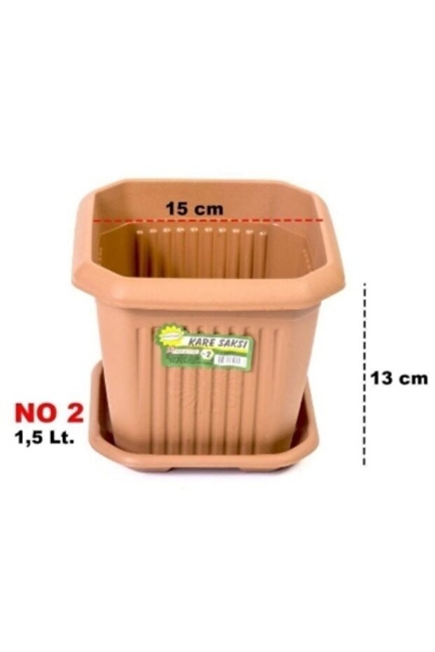 Kare Saksı No:2 3 Adet - 1