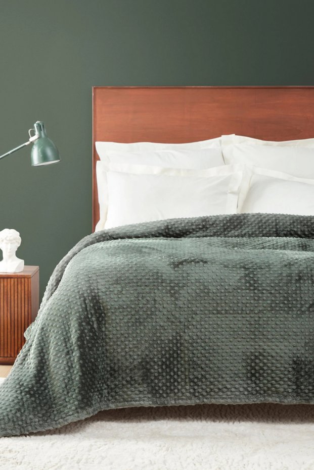Alice Khaki Double Bud Wellsoft Blanket