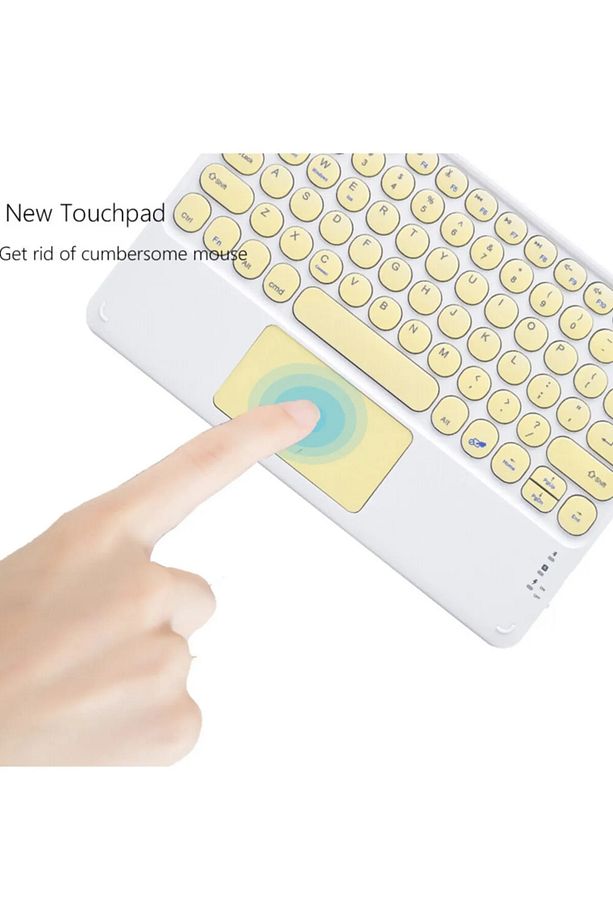 Tüm Cihazlara Uyumlu Akıllı Taşınabilir Şarj Edilebilir Kablosuz Bluetooth Klavye Mause Pad - 2