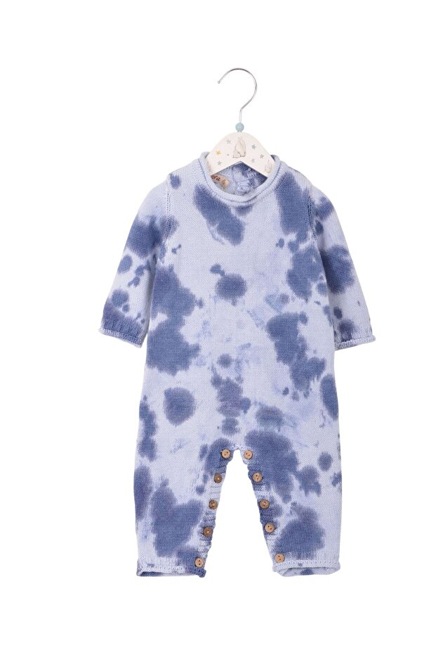 Kışlık Triko Batik Tulum Bebe Mavi - 1