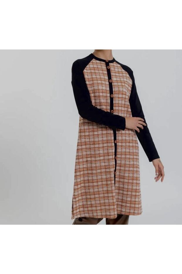 2 Thread Square Pattern Orange Tunic - 4