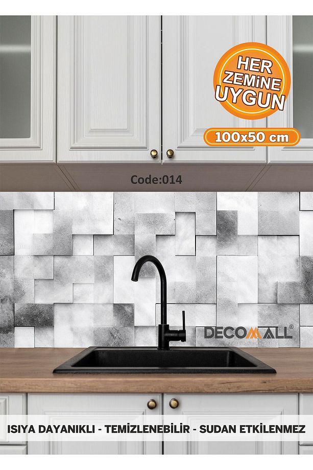 14 Code YAPIŞKANLI DESENLİ FOLYO DUVAR DOLAP MUTFAK TEZGAH ARASI FOLYO KAPLAMA(50x100cm) - 1