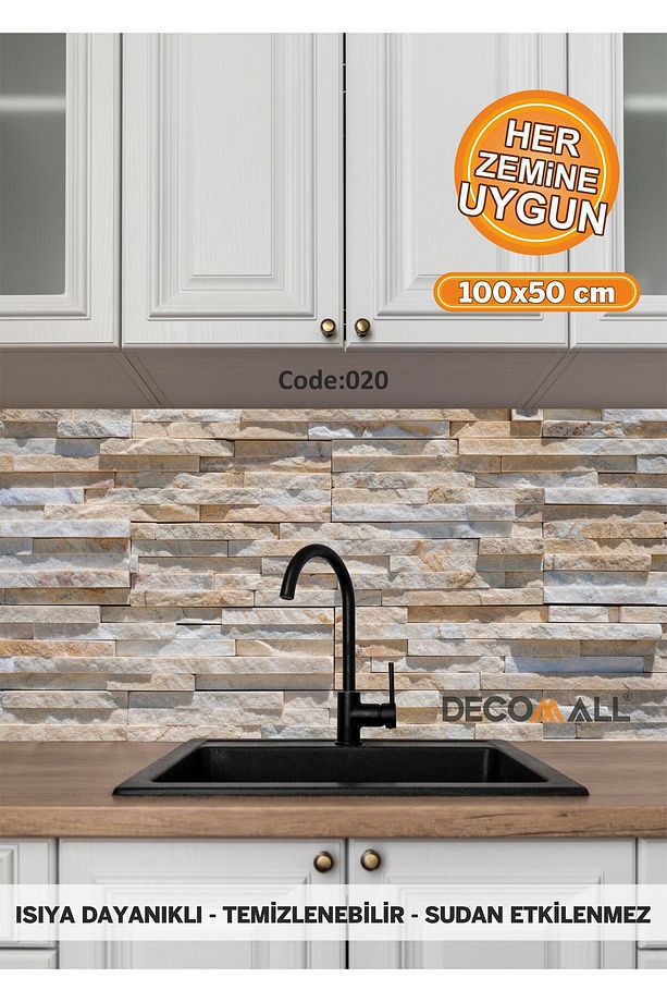 20 Code YAPIŞKANLI DESENLİ FOLYO DUVAR DOLAP MUTFAK TEZGAH ARASI FOLYO KAPLAMA(50x100cm) - 1