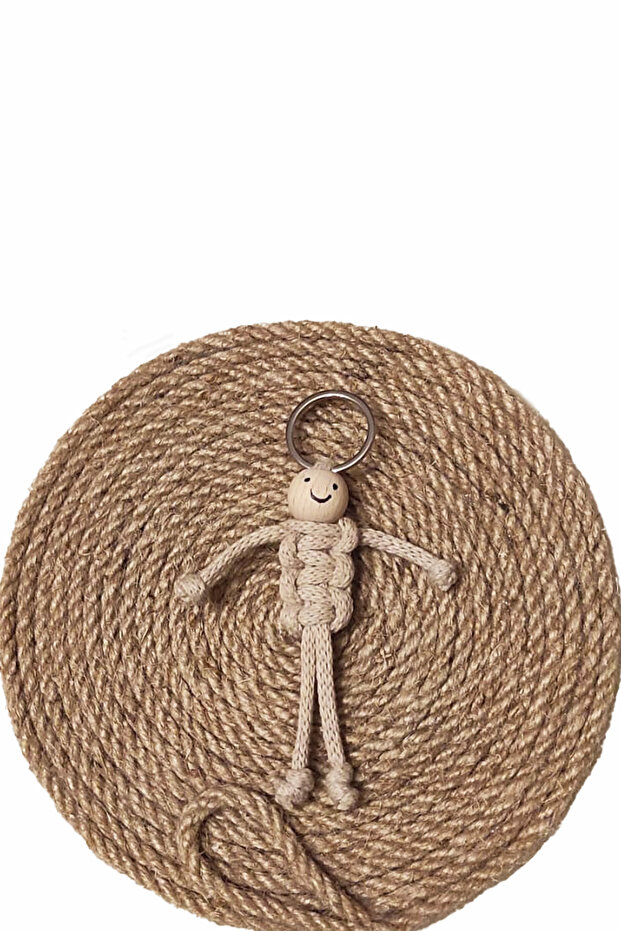 Minnoş Macrame Charm Keychain/Bag Charm with Baby Figure (Birthday, Babyshower, Gift)